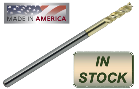 1/4" 3 Flute, 3/4" LOC, 4" OAL "ZrN" Coated Carbide End Mill, For 80% AR15/AR10/.308 Lower Receiver Jigs, Compatible with Easy Jig, Modulus Arms