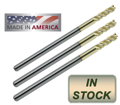 3 Pack 1/4" 3 Flute, 3/4" LOC, 4" OAL  "ZrN" Coated Solid Carbide End Mills, Compatible with Easy Jig Gen 1