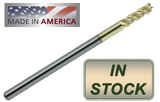 1/4" 3 Flute, 3/4" LOC, 4" OAL "ZrN" Coated Carbide End Mill, For 80% AR15/AR10/.308 Lower Receiver Jigs, Compatible with Easy Jig, Modulus Arms