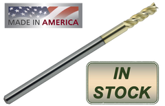 1/4" 3 Flute, 3/4" LOC, 4" OAL "ZrN" Coated Carbide End Mill, For 80% AR15/AR10/.308 Lower Receiver Jigs, Compatible with Easy Jig, Modulus Arms