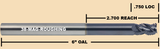 3/8" CNC CORNCOB FORM RUFFER FOR MILLING THE MAGWELL ON AR15 / AR10 / .308 LOWER RECEIVERS