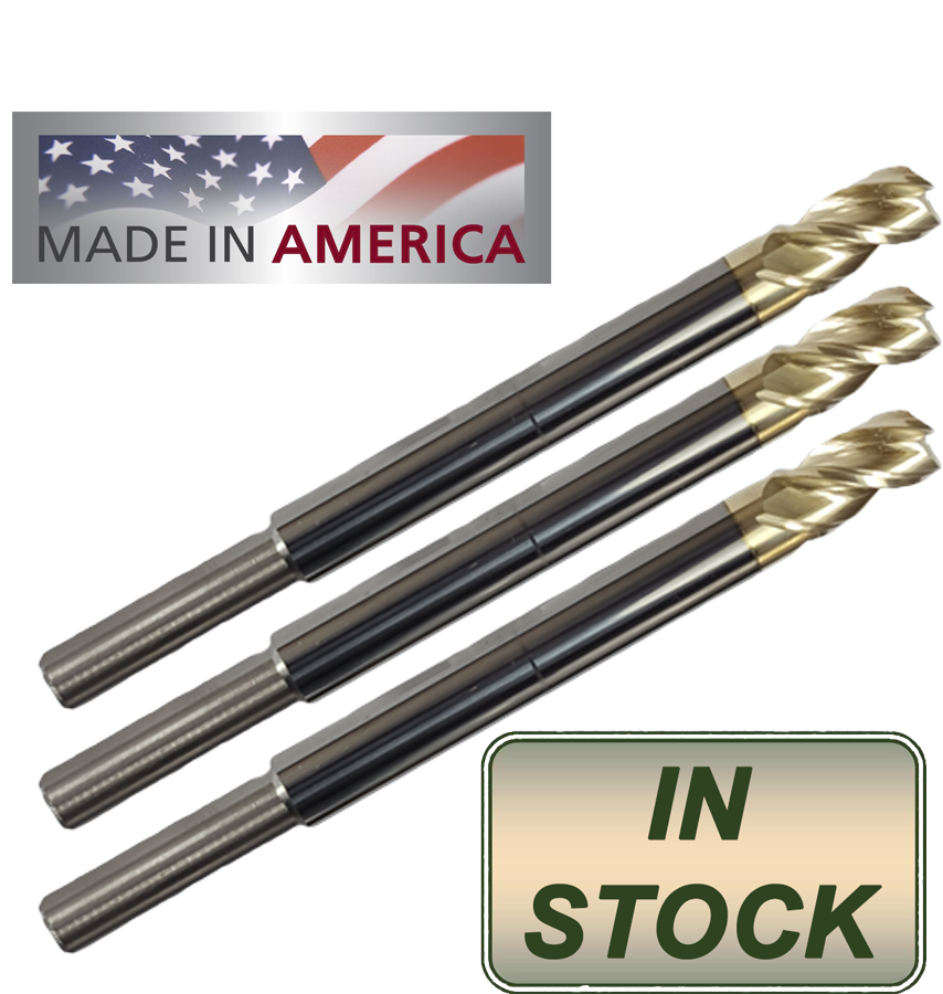 3 Pack 5/16" 3 Flute, "ZrN" Coated Carbide End Mills Compatible with Easy Jig Gen 2, 5d Tactical Jigs