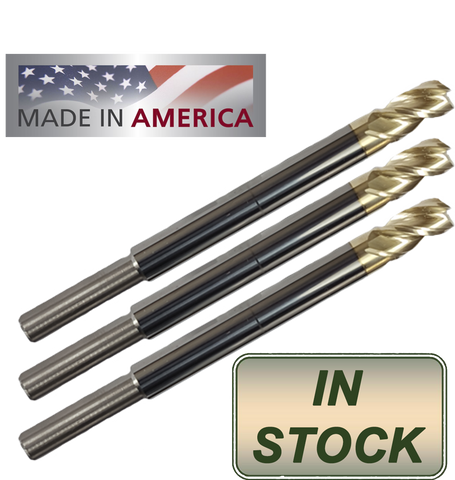 3 Pack 5/16" 3 Flute, "ZrN" Coated Carbide End Mills Compatible with Easy Jig Gen 2, 5d Tactical Jigs