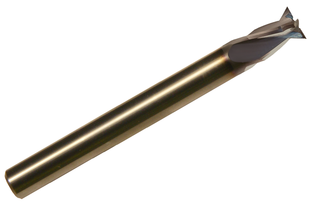60 Degree Included .245" Dia Dovetail Cutter, 4 Flutes, .090" LOC, 2.50" OAL, .250" Shank, Solid American Carbide, "F23" Coated