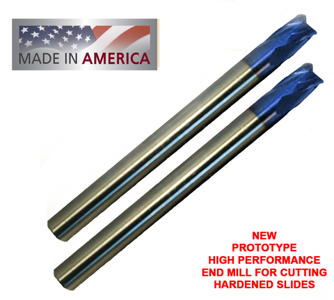 2 Pack  1/8" "F55" Coated Carbide End Mill, 1/8" Dia,  4 Variable Flutes, .007 Corner Radius, 1/4" LOC, 1.5" OAL, 1/8" Shank