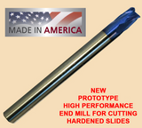 .125" "F55" Coated Carbide End Mill, .125" Dia,  4 Variable Flutes, .010 Corner Radius, .250" LOC, 1.5" OAL, .125" Shank